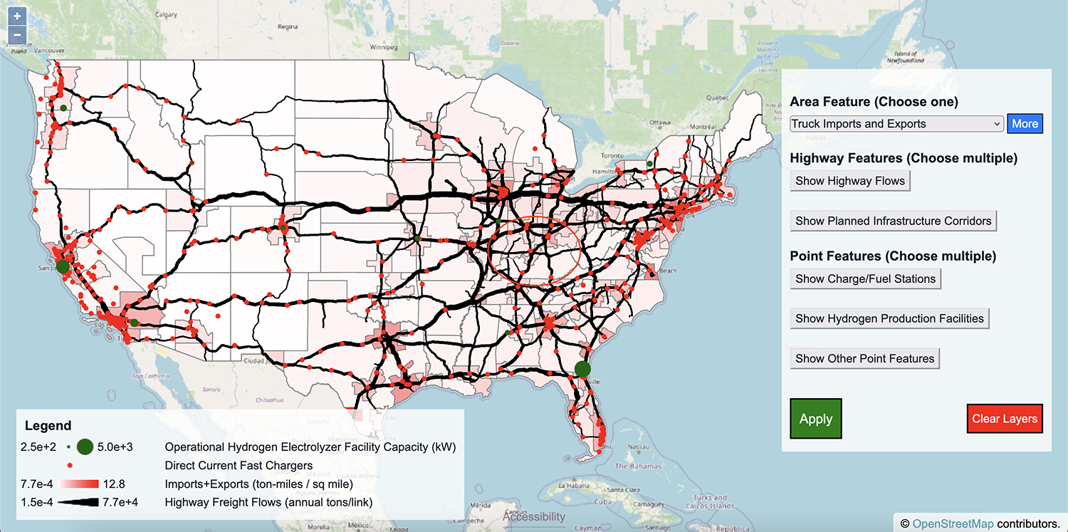 Snapshot of the interactive mapping tool.